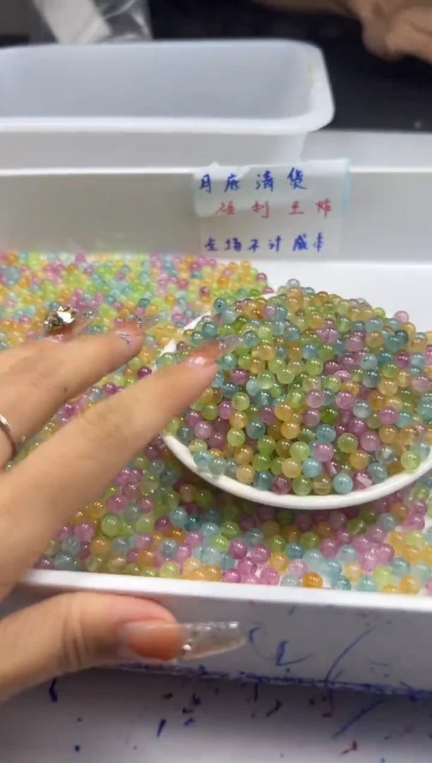 未镶嵌颈饰碧玺w2501彩虹碧玺6mm*50颗