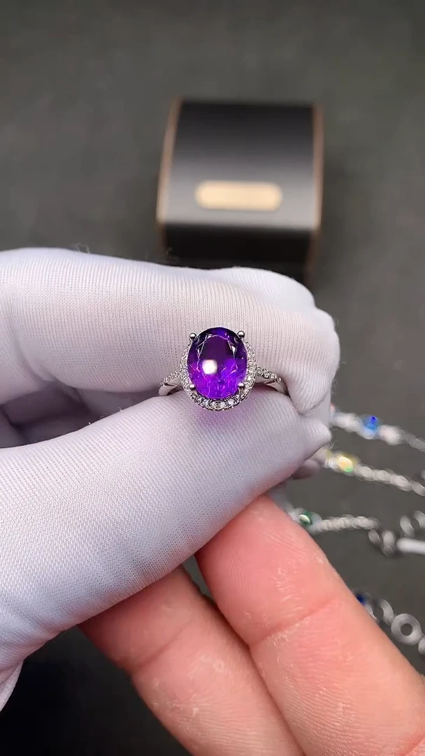 【闪购商品】紫晶戒指银S925镶嵌.......