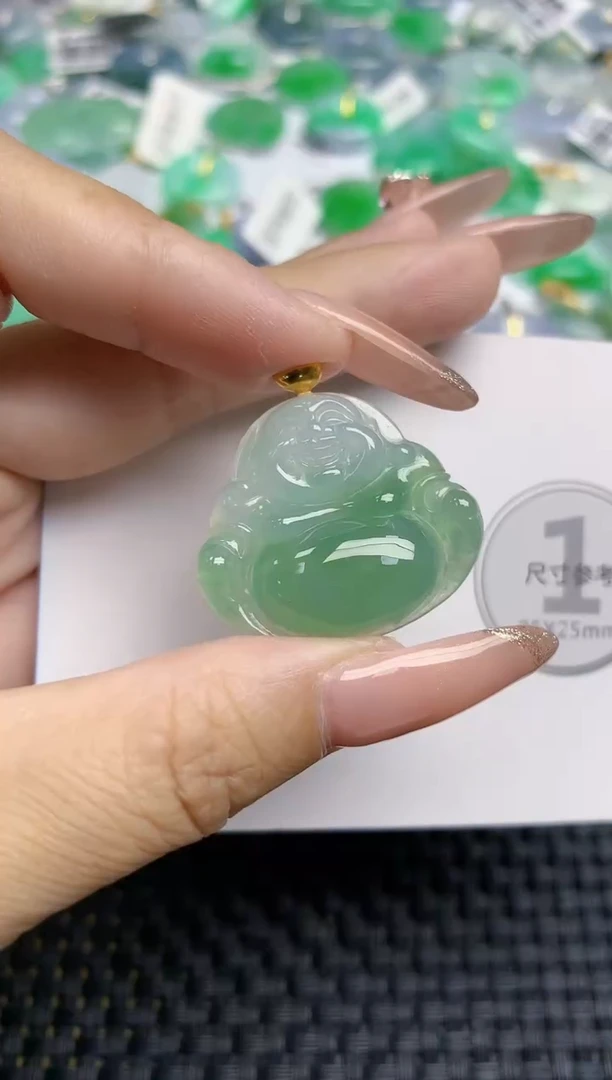 颈饰18K金镶嵌翡翠天然缅甸A货翡翠百元以上9元证书费自理