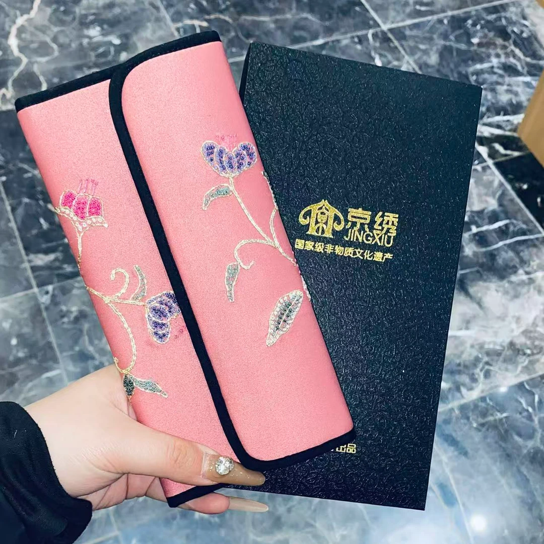 京绣非遗钱包手包卡包传统文化精致大气 典雅古朴