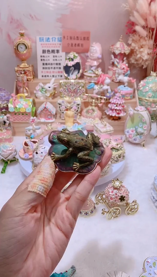合金珐琅彩首饰盒摆件