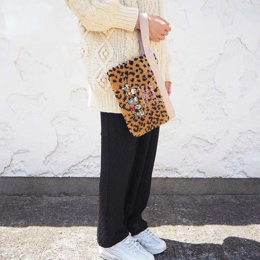 Z461 日系卡通新款史卢比收纳袋毛绒史卢比(豹纹)