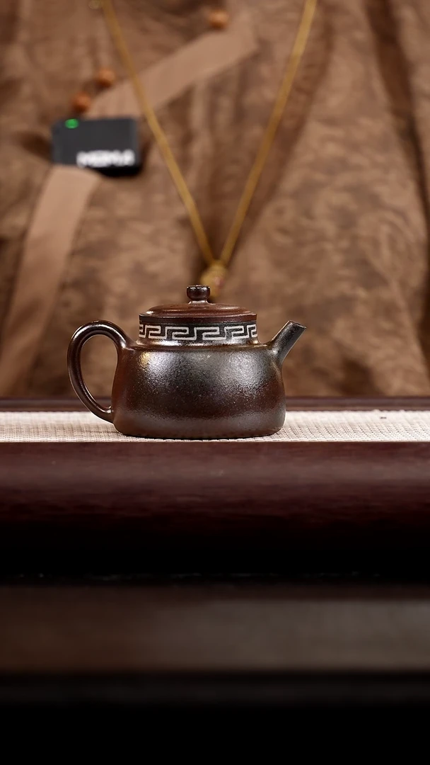 茶杯紫砂鹤堂 柴烧如意回锦