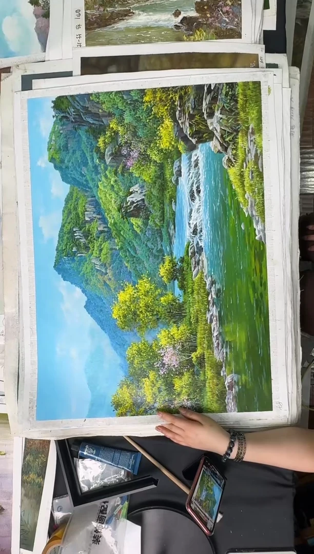 油画【原创·保真·带证书】朝鲜画家纯手绘油画--顺丰包邮--
