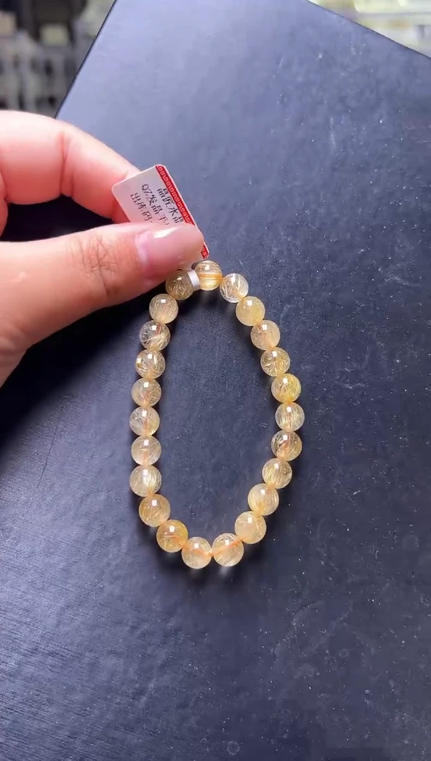 未镶嵌手串水晶发晶手串8m+     M50350