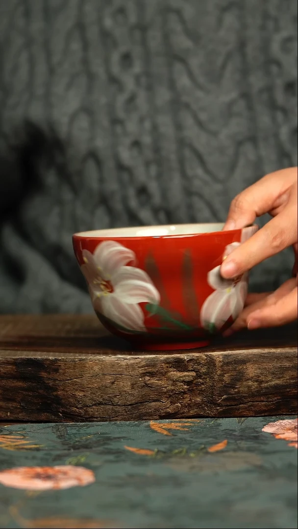 【闪购商品】杯杯釉下彩手工手绘同款陶器