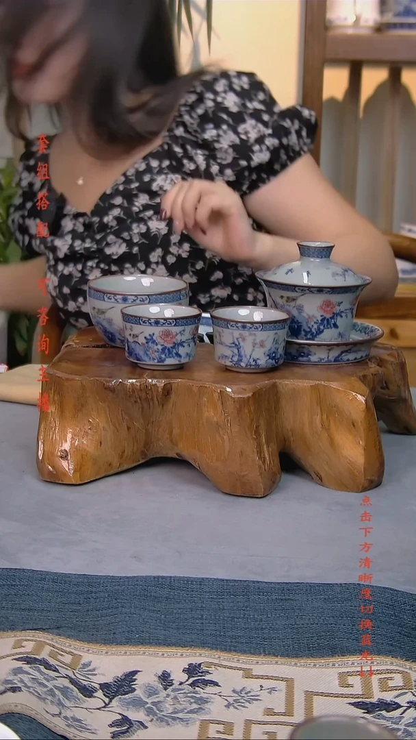 礼盒款4件套 老陶泥开片纹陶瓷茶具