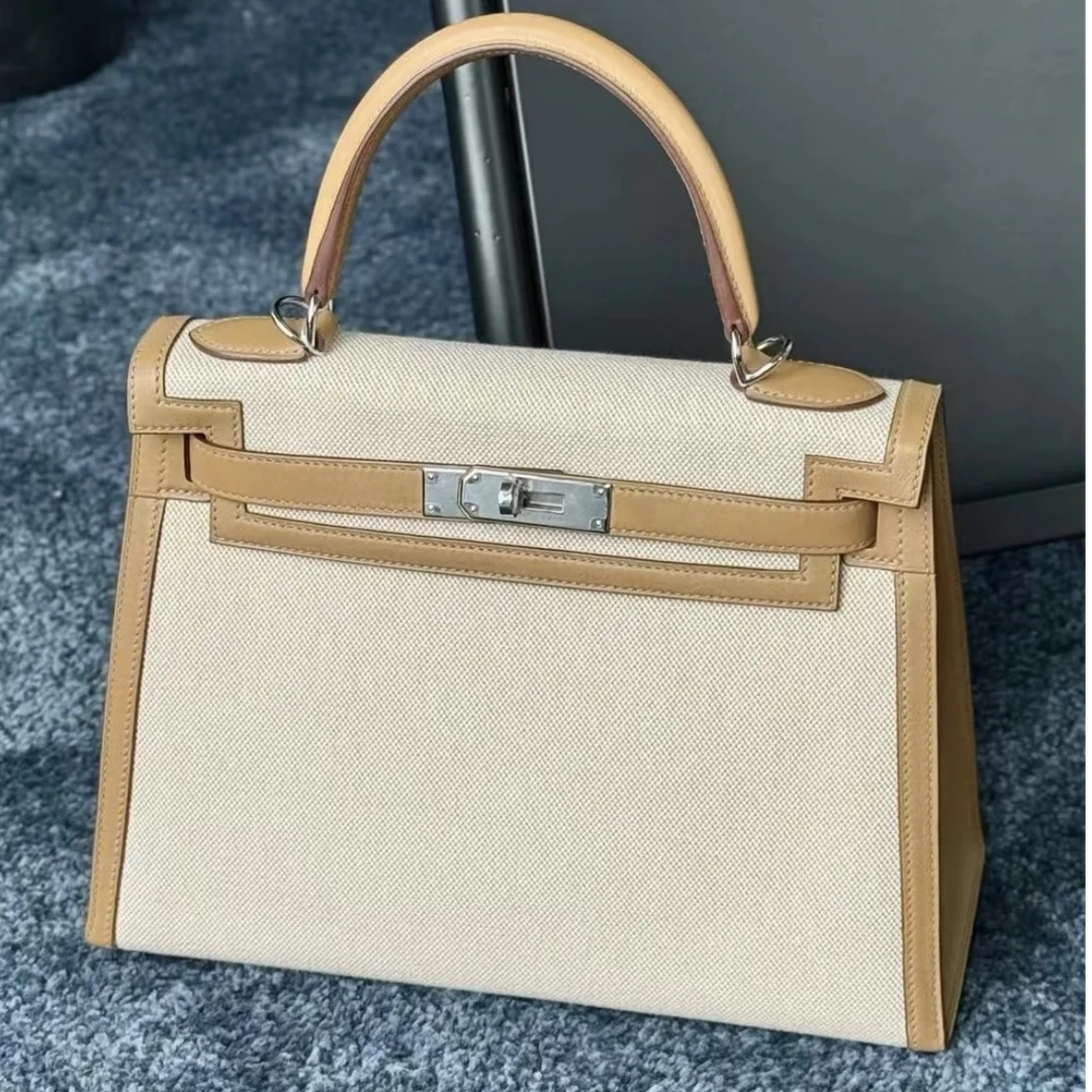 99新 Hermes/爱马仕 kelly28单肩包/帆布拼Z刻/250918VRS9Q03