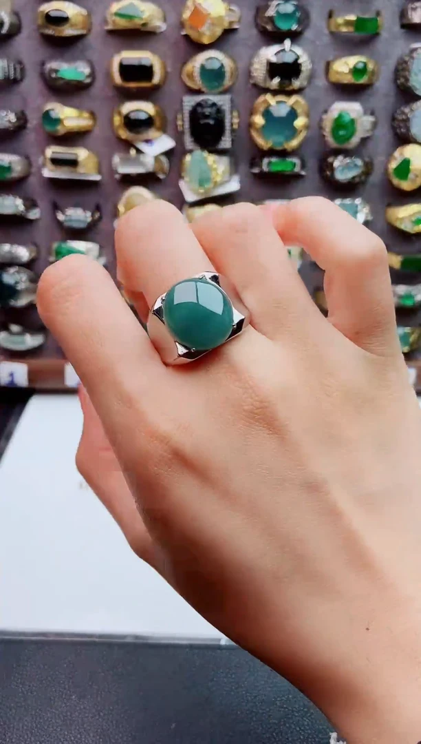 未镶嵌戒指翡翠天然翡翠男戒