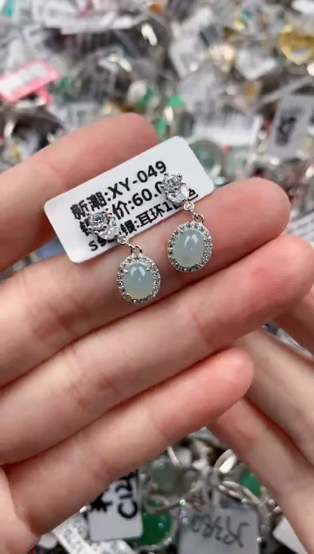 银S925镶嵌戒指翡翠18          10