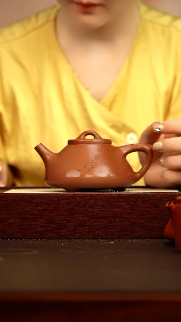 茶壶紫砂子冶石瓢 240cc 原矿紫泥
