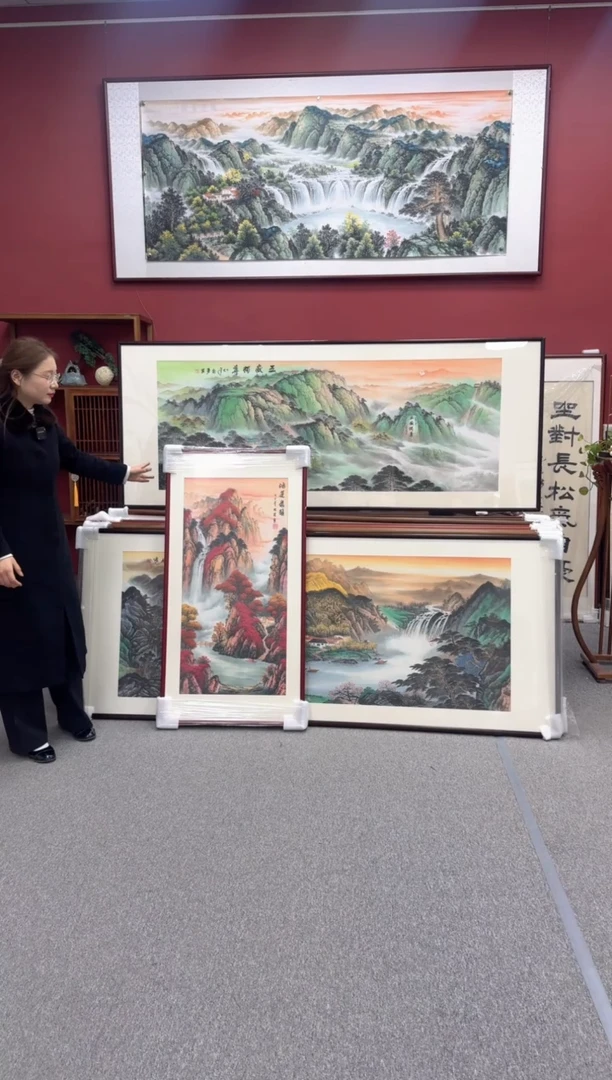 国画手绘 宝地生金 219*88 鸿运当头 125*65