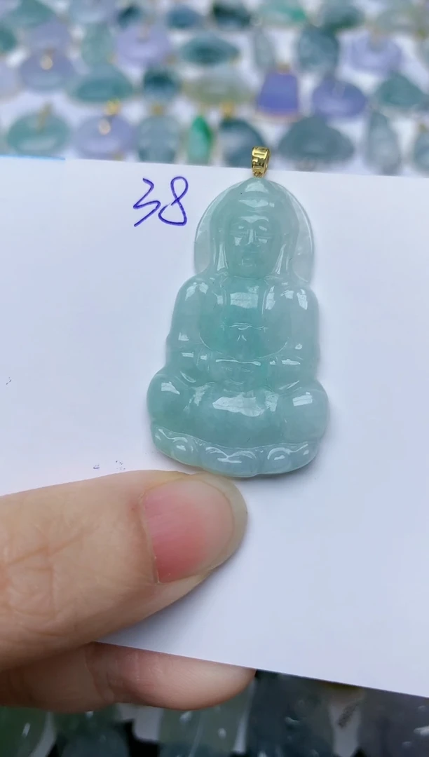 【闪购商品】翡翠颈饰18K金镶嵌天然翡翠A货    38