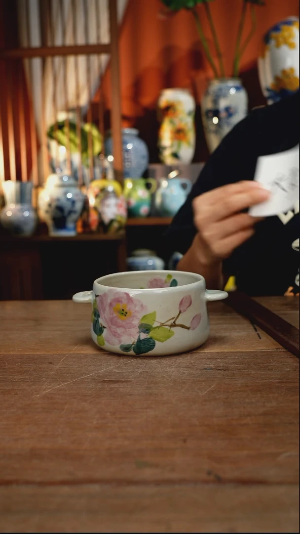 瓷片【简家甄选】景德镇设计师釉下手绘陶瓷餐具