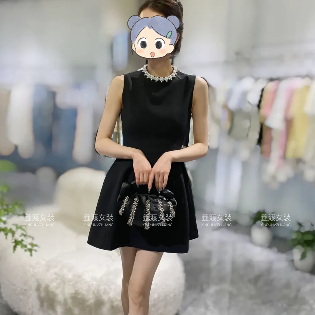 2025春夏新款时尚显瘦气质女士网红洋气连衣裙百搭款D6827