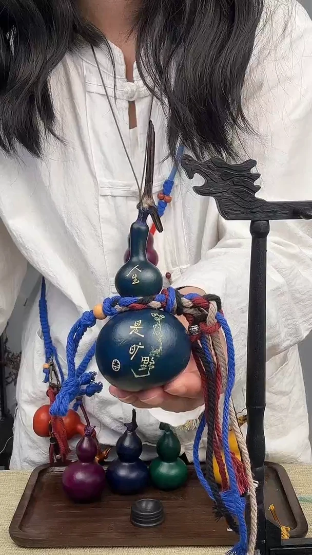 大漆葫芦摆件 雕刻葫芦----012