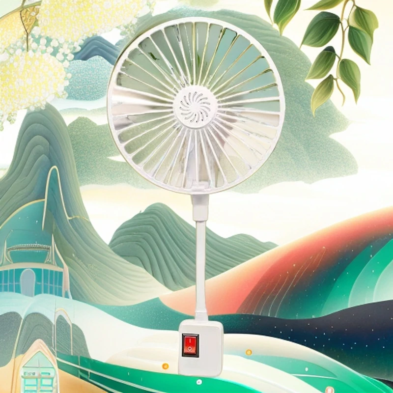 （清凉爆款）三插万向小风扇带可拆洗防护罩家用办公通用静音清凉