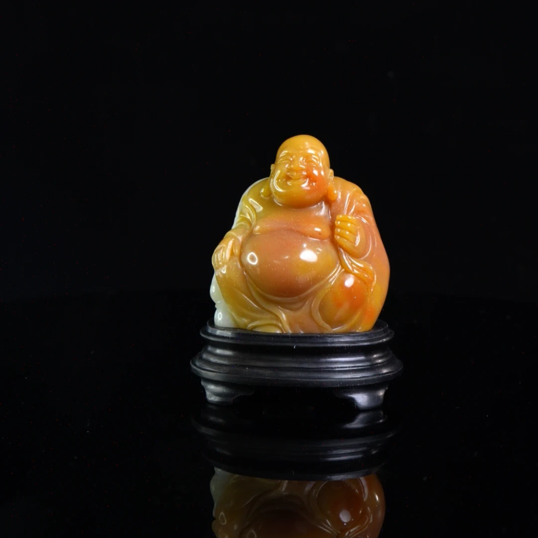 Lot.24.银包金旗降弥勒摆件103.4克4.9x3.6x5.6cm，2HD