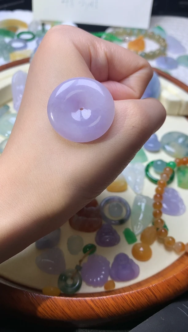 颈饰未镶嵌翡翠天然A货翡翠平安扣