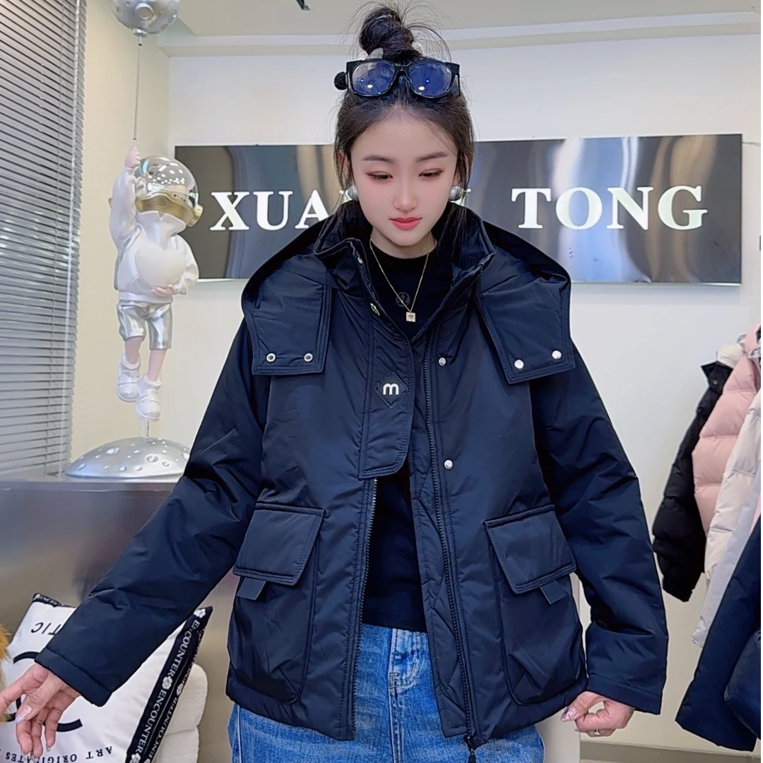 【壹桐优选】2024年新款短款二假两件棉服时尚百搭连帽潮流休闲6599