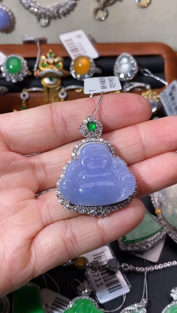 【闪购商品】翡翠颈饰18K金镶嵌吊坠