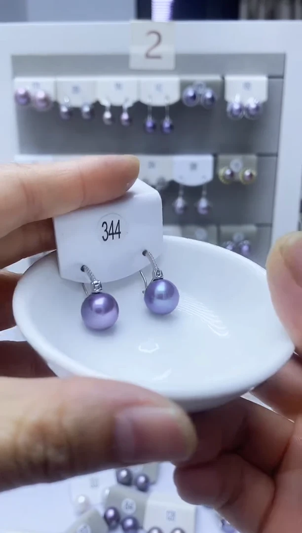 【闪购商品】淡水珍珠耳饰银S925镶嵌344
