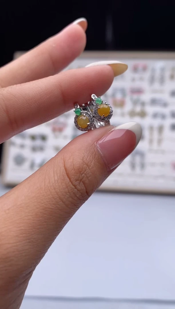 银S925镶嵌戒指翡翠天然A货翡翠