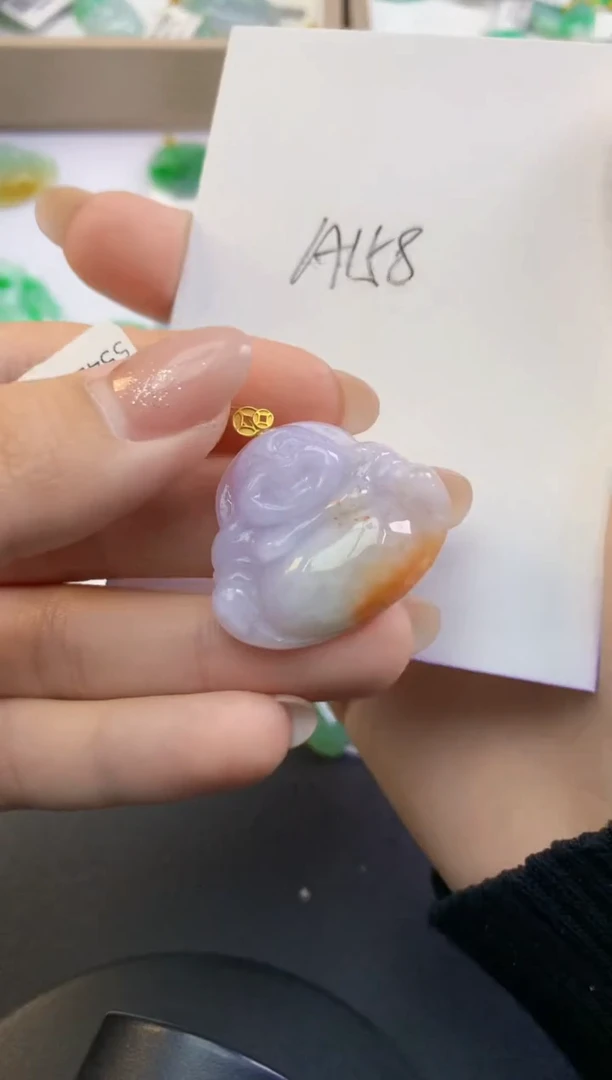 颈饰18K金镶嵌翡翠天然A货缅甸翡翠百元以上9元证书费自理