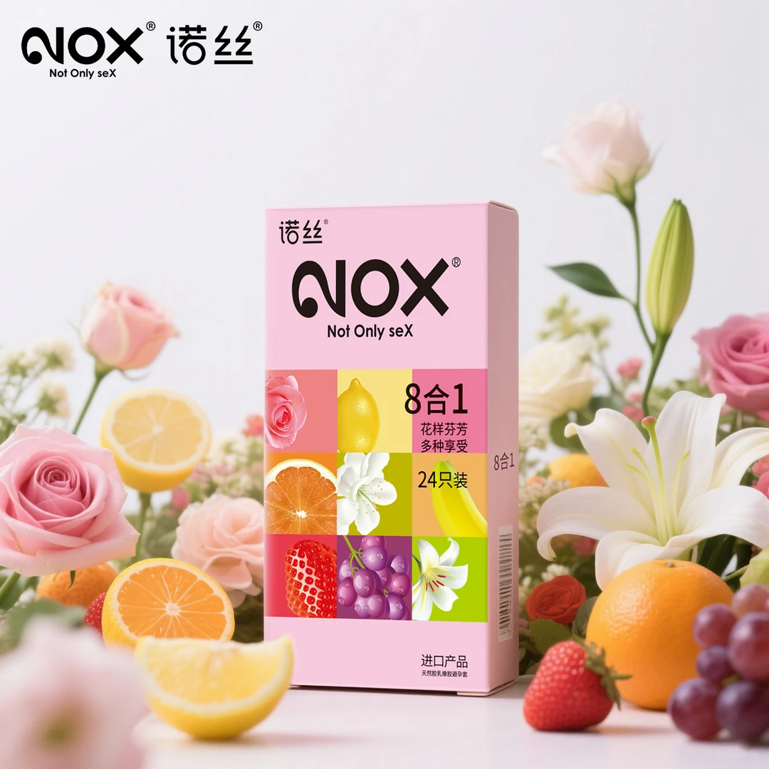 诺丝情趣避孕套花果味玻尿酸润滑女用情趣超薄003男用持久延时型安全套套激爽大颗粒夫妻成人情趣用品混合装天然胶乳橡胶避孕套byt