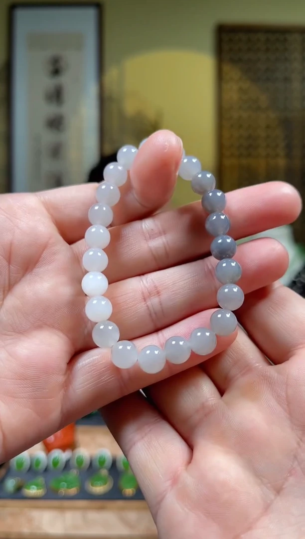 颈饰未镶嵌和田玉8mm紫罗兰烟紫单圈多样性发一