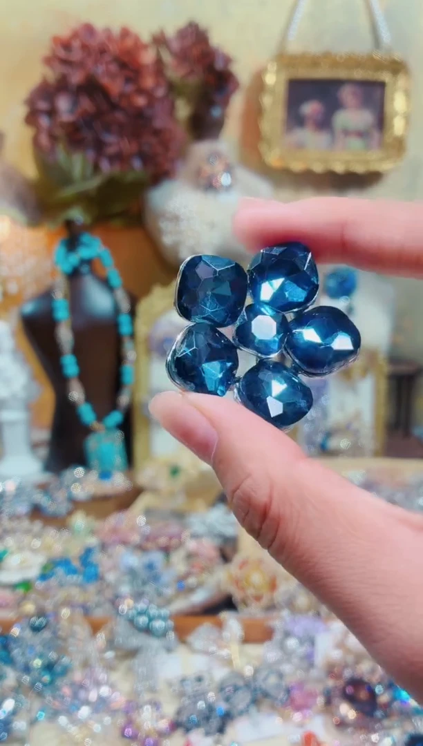 合成立方氧化锆铜合金深蓝花朵