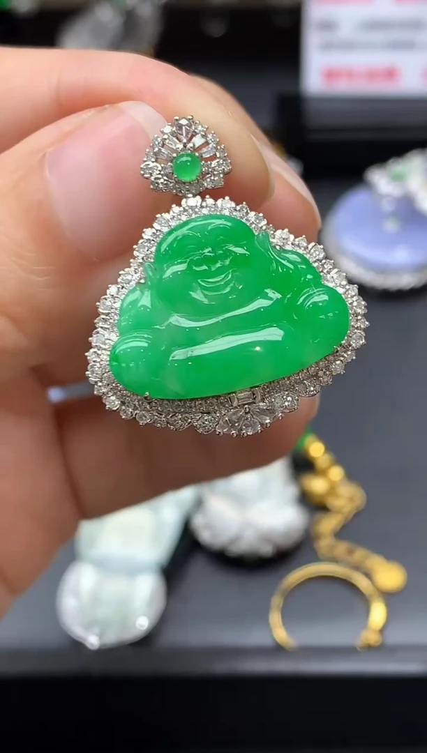 颈饰18K金镶嵌翡翠706中国好珍宝