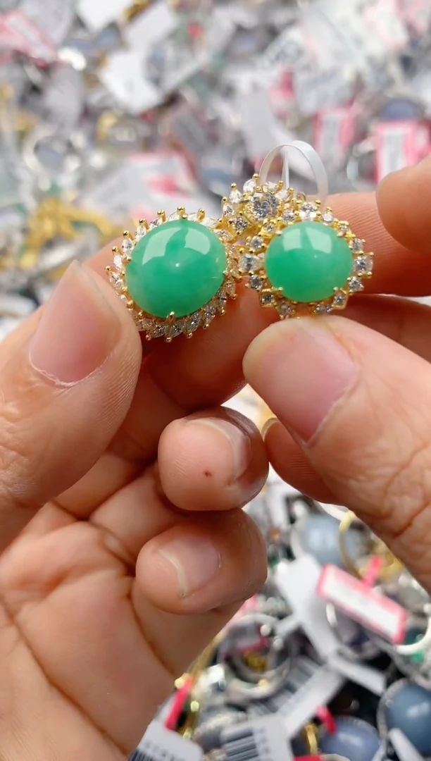 银S925镶嵌戒指翡翠111                    10