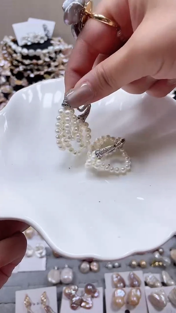 未镶嵌耳饰淡水珍珠肉*症【纯恬饰品】