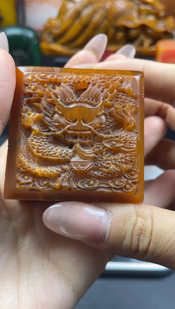 寿山石印石田黄龙镇四方印章