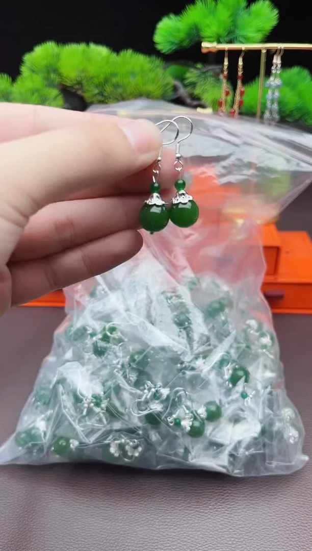 玛瑙/玉髓耳饰银S925镶嵌733