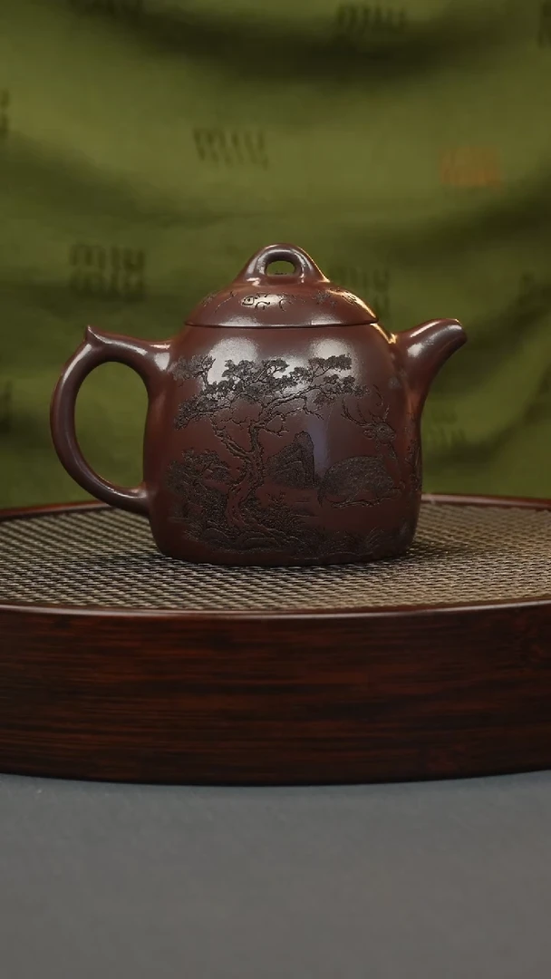 【闪购商品】紫砂茶壶石红 秦权 梅花鹿