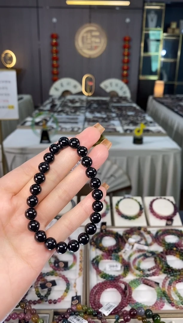 未镶嵌老矿碧玺单圈手串8mm+碧玺dan多样性发货一条