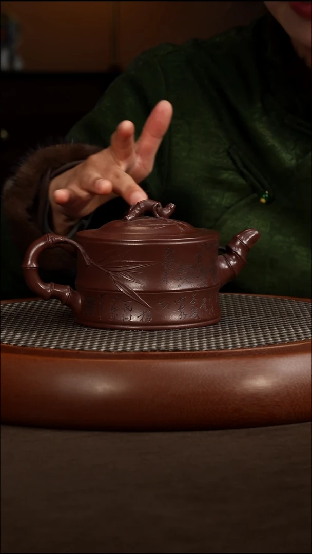 茶壶紫砂【P035】竹段 430c  XY