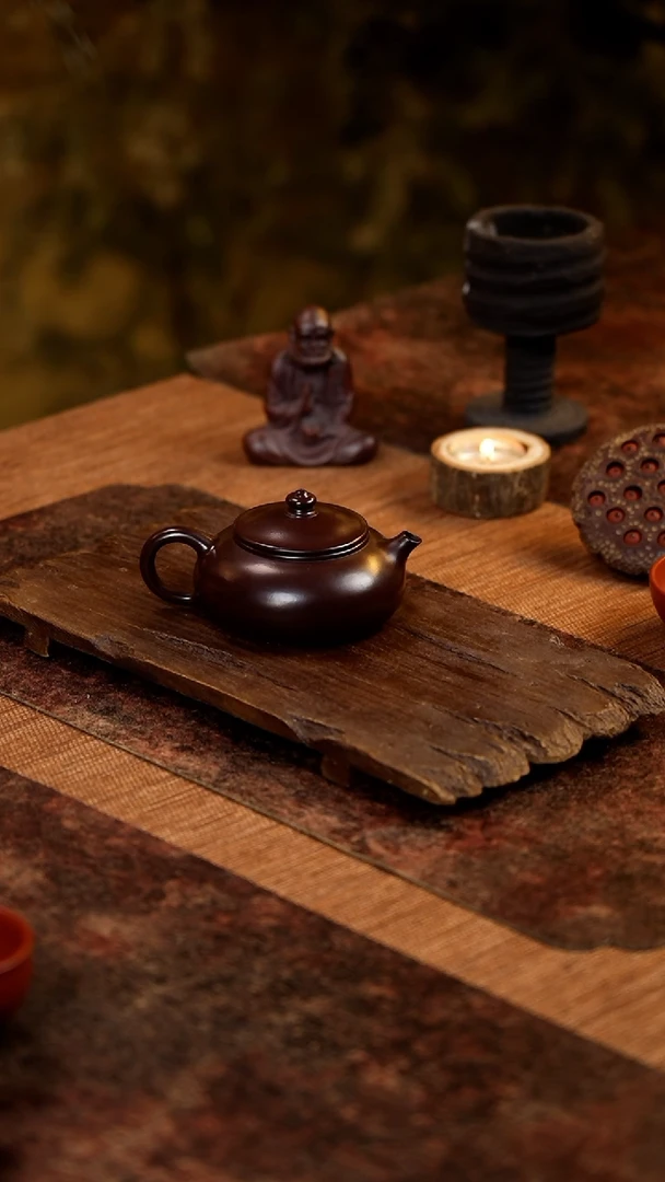 茶壶紫砂寒江 1985老紫泥