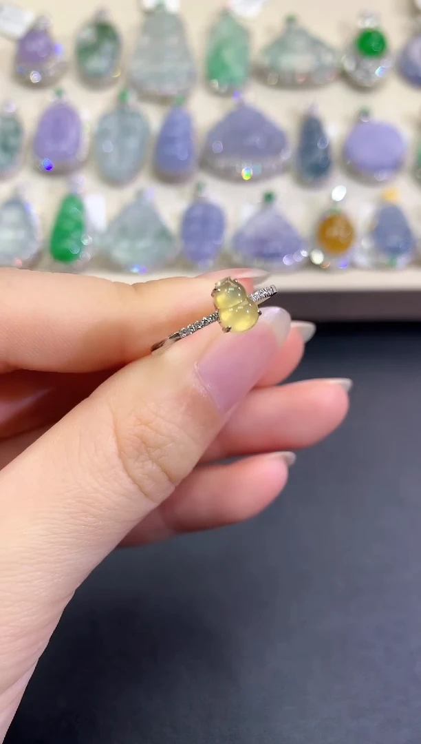 【闪购商品】翡翠戒指18K金镶嵌B14