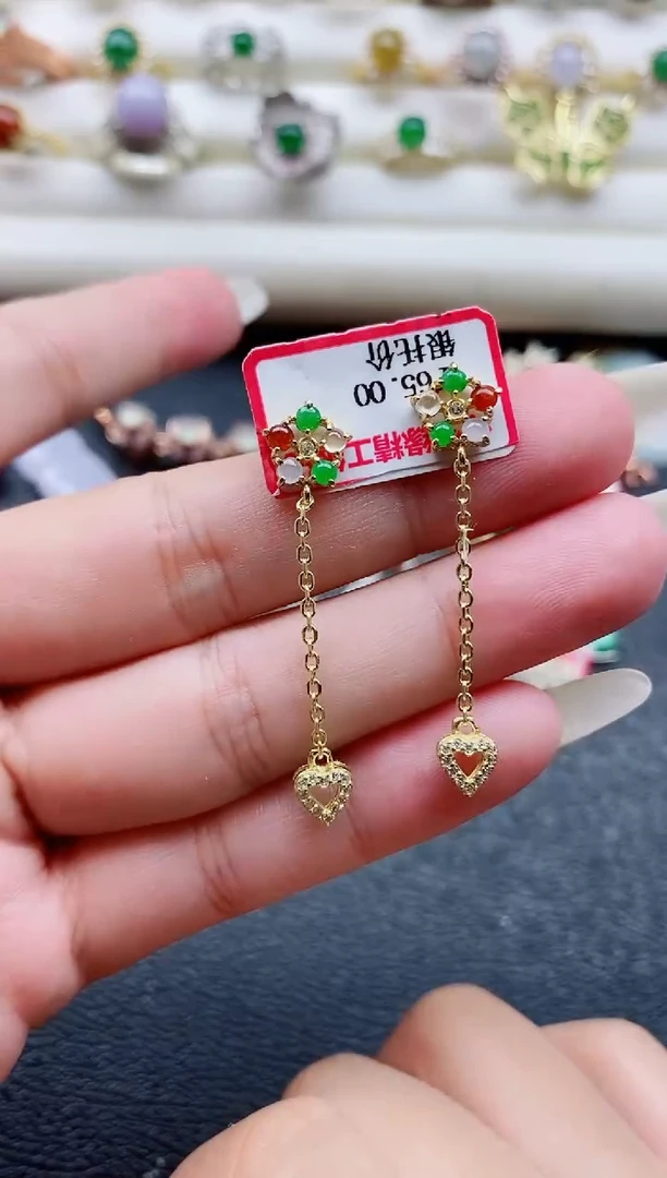 银S925镶嵌戒指翡翠1