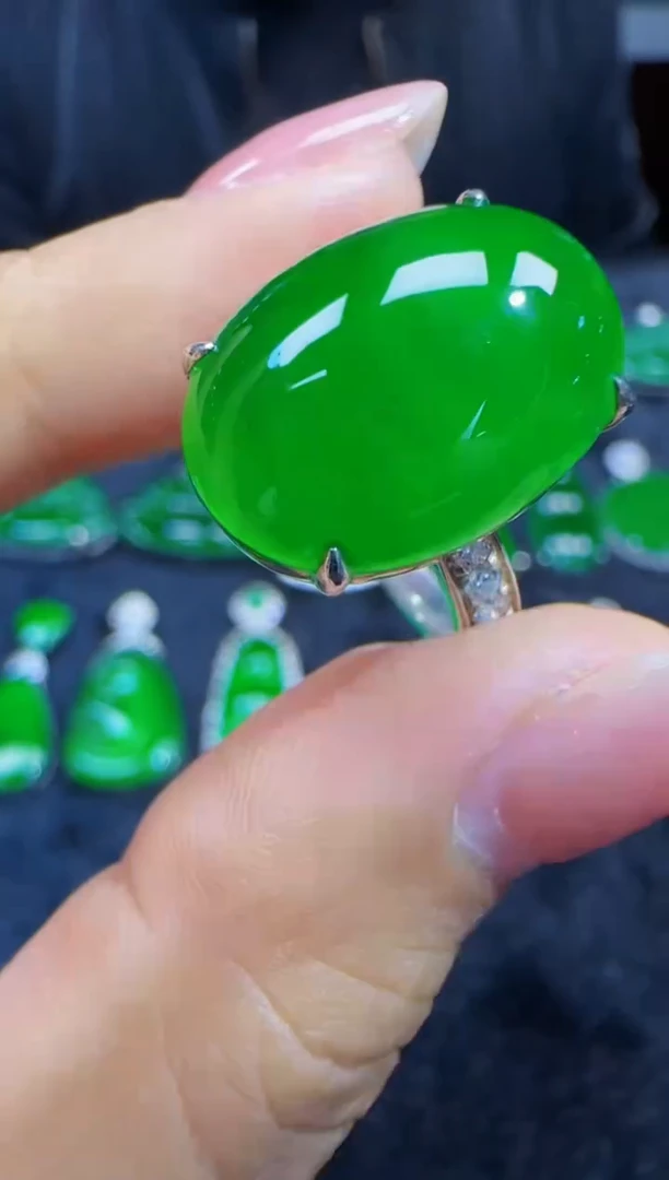 未镶嵌定制翡翠翡翠戒指97