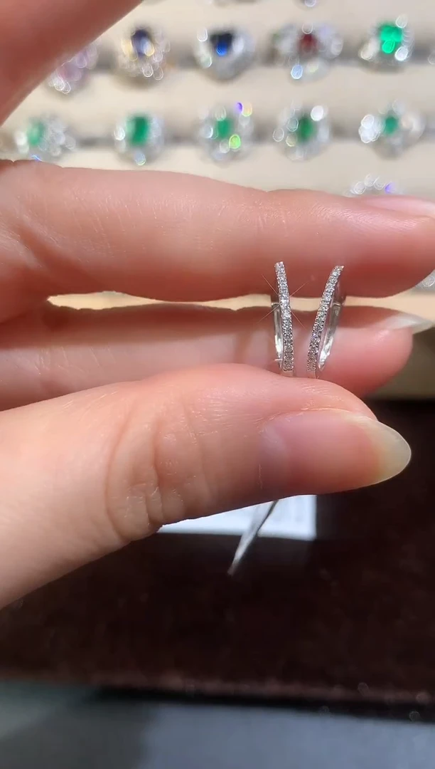 18K金镶嵌耳饰钻石D118|999