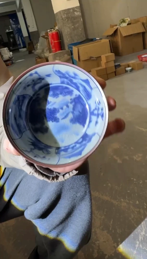 【闪购商品】杯景德镇陶瓷：老陶泥重工开窗山水普洱杯