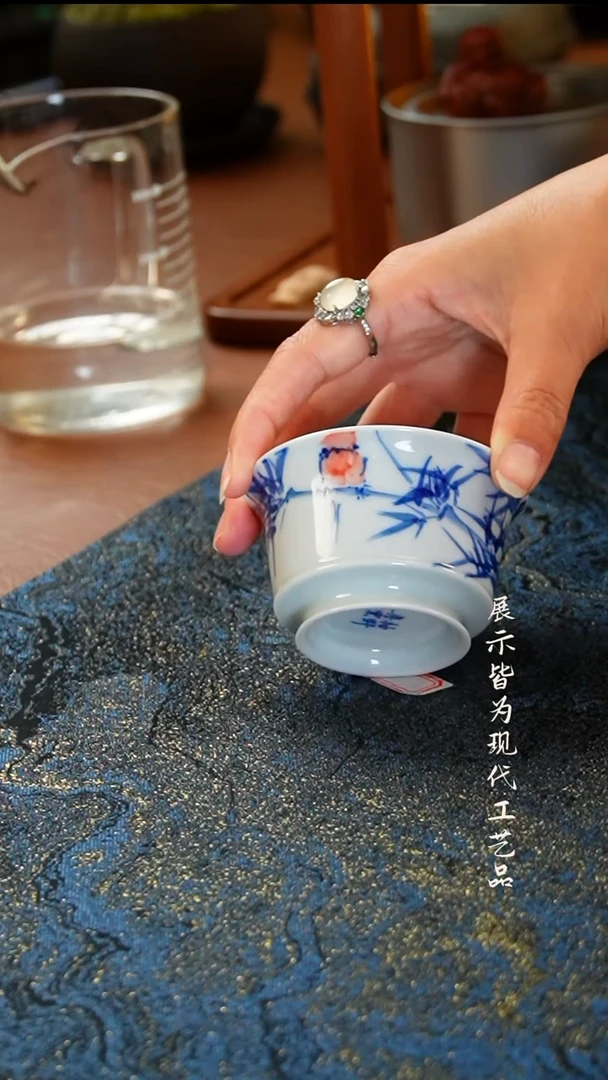 柚也柴窑 竹子马蹄杯