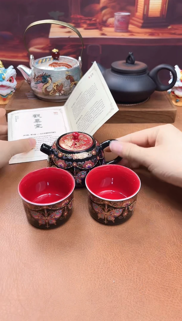 陶瓷茶具摆件旅行套组