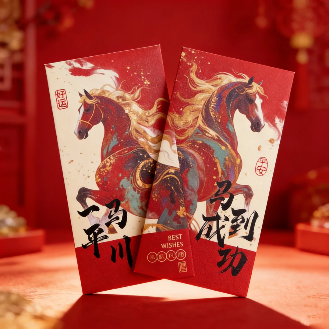 马年生肖创意国风利是封新年通用压岁包除夕过年