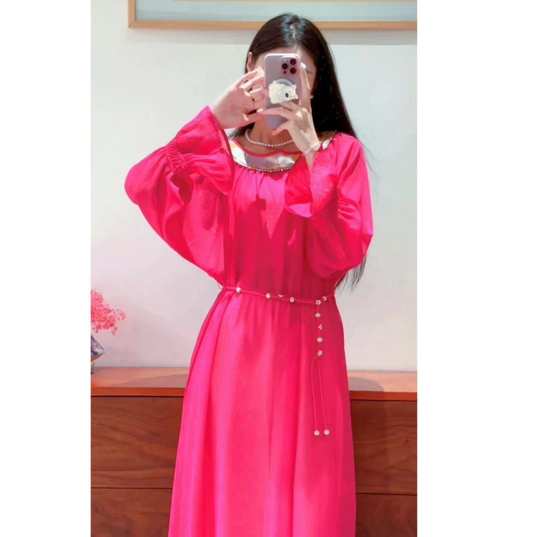 4471《桃夭暗香》连衣裙