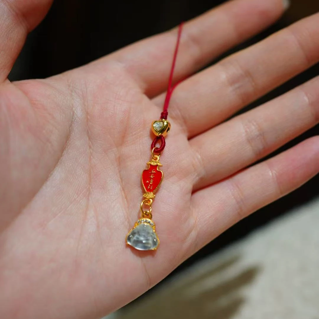 迷悟S925银水沫佛公手机挂车挂M241217017